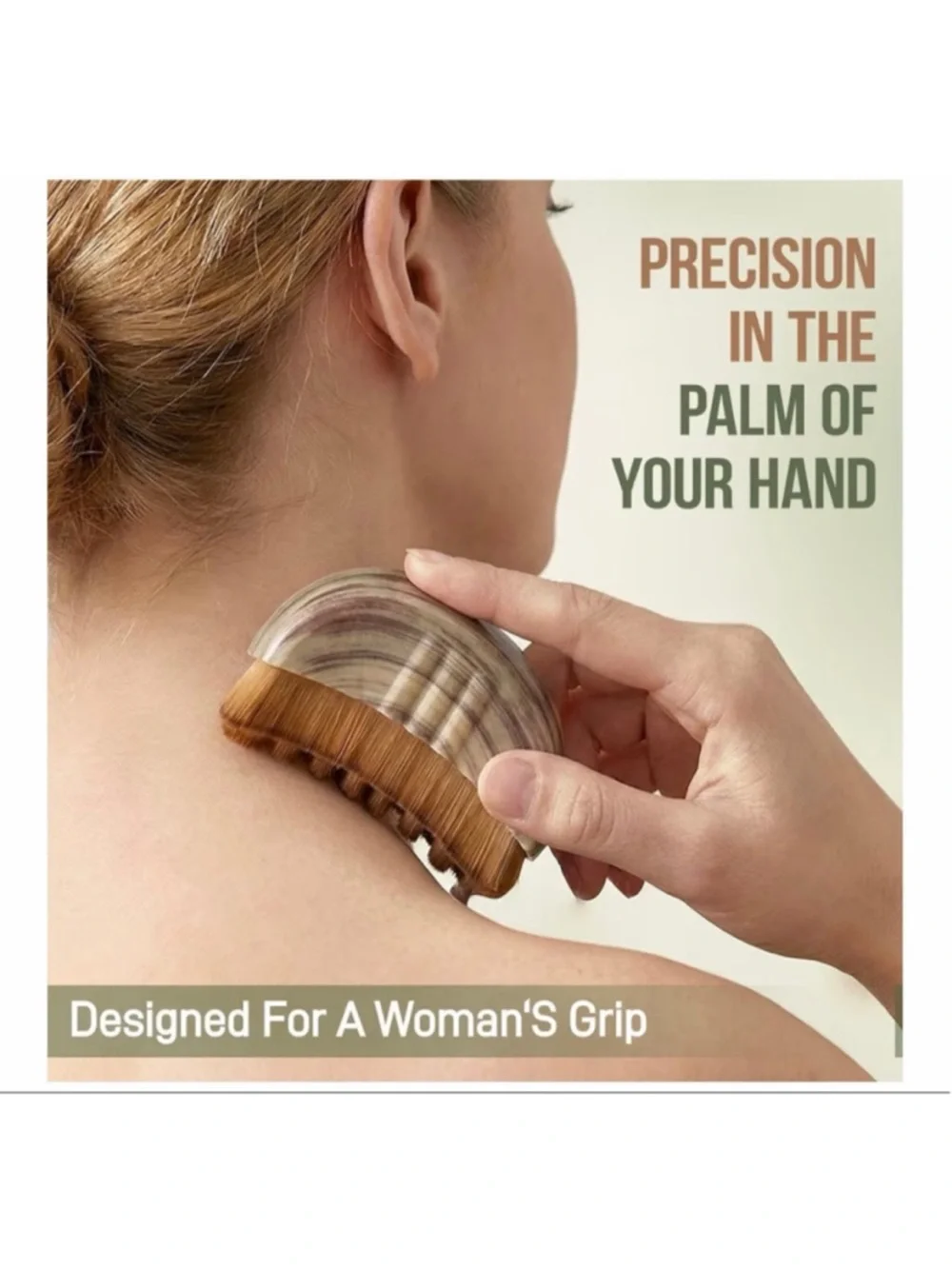 Palm Grip Contouring Scalp & Body Brush in Brown NWT